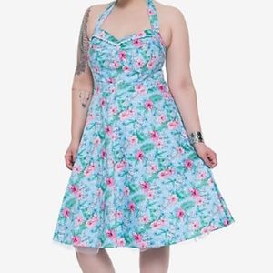 Blue Floral Tiki Swing Dress